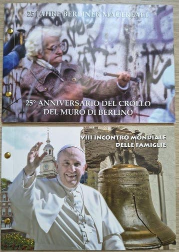 Vatican. 2 Euro 2014/2015 Incontro Famiglie + Muro di
