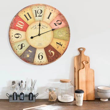 vidaXL Wandklok vintage stijl 60 cm meerkleurig, Verzenden, Nieuw