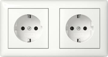 Gira Système 55 Prise Double Pure Blanche Brillante - 492503, Verzenden