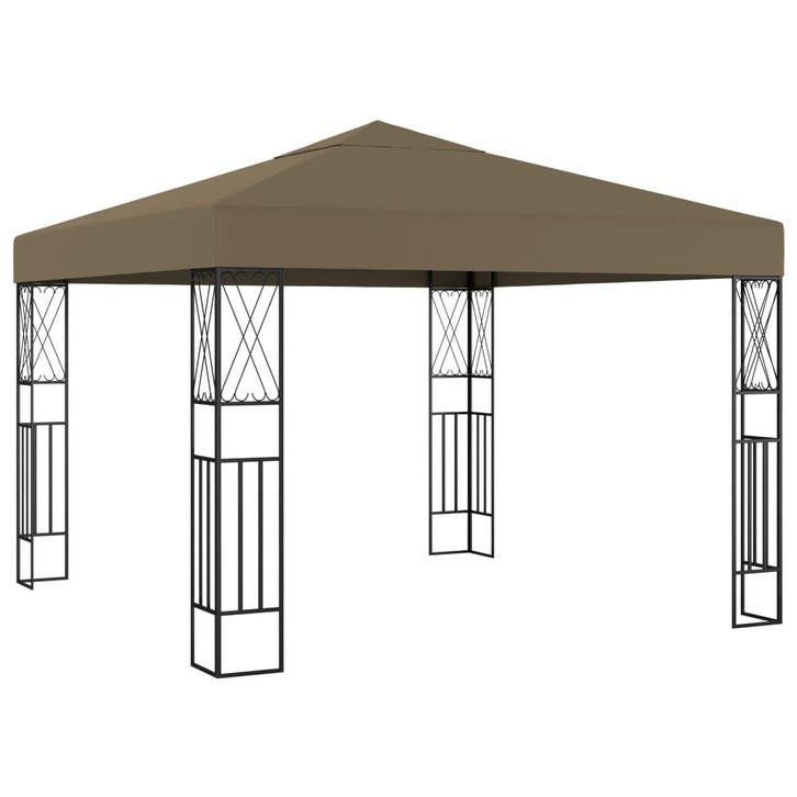 vidaXL Prieel 3x3 m stof taupe, Tuin en Terras, Partytenten, Nieuw, Verzenden