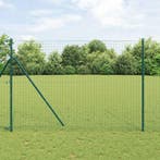 vidaXL Hekpaal. 12 pcs Groen Poedercoated staal, Verzenden, Nieuw