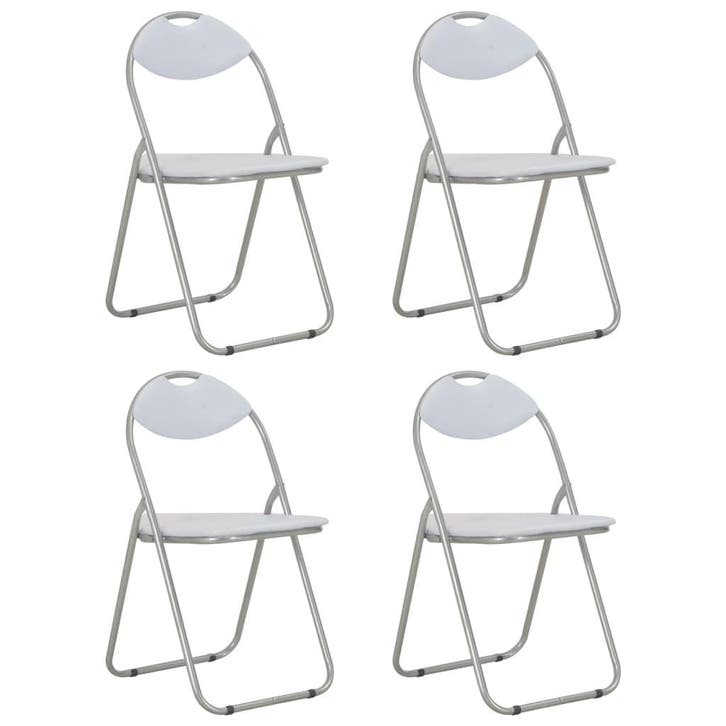 vidaXL Eetkamerstoelen inklapbaar 4 st kunstleer wit, Huis en Inrichting, Stoelen, Nieuw, Verzenden