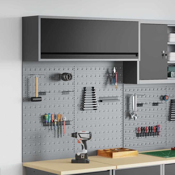 vidaXL Gereedschapskast Set met plank 3 pcs Zwart, Doe-het-zelf en Bouw, Hang- en Sluitwerk, Nieuw, Verzenden