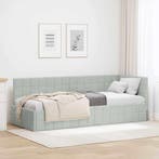 vidaXL Hoek Bed Frame met hoofdeinde Lichtgrijs 80 cm x 200, Verzenden, Nieuw