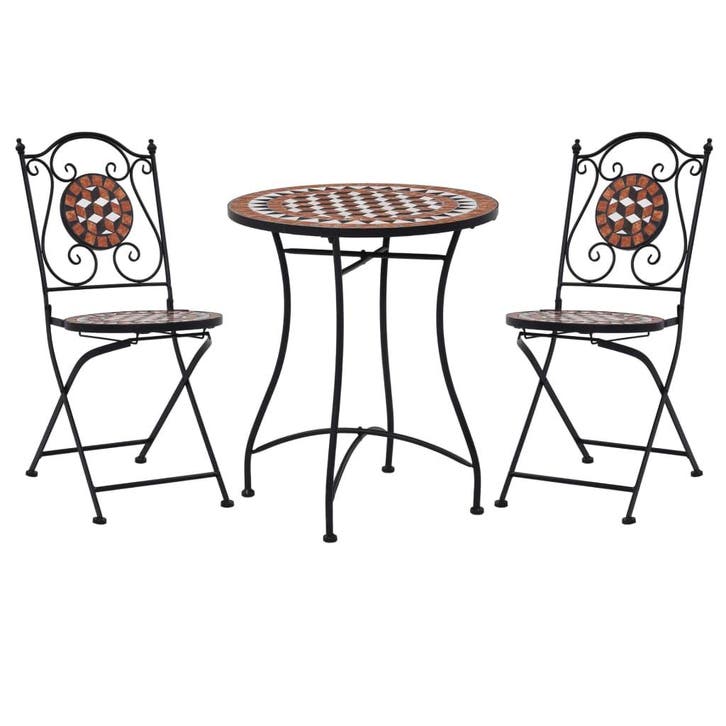 vidaXL 3-delige Bistroset mozaïek keramische tegel, Jardin & Terrasse, Ensembles de jardin, Envoi