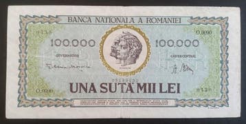 Roumanie. - 100 000, 1 000 000 Lei - Various Dates (Sans