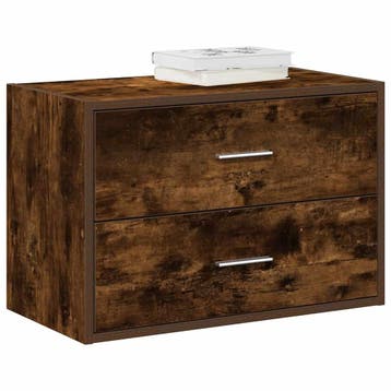 vidaXL Kast met 2 lades 60x31x40 cm bewerkt hout gerookt, Huis en Inrichting, Verzenden, Nieuw