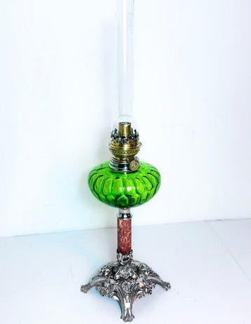 Kosmos Brenner - Petroleumlamp - Verzilverd, Kristal