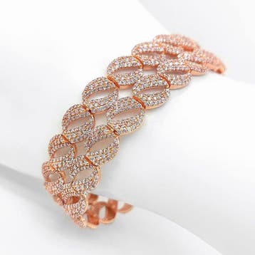 Armband - 14 karaat Roségoud - 8.05ct. tw. Roze Diamant, Nieuw