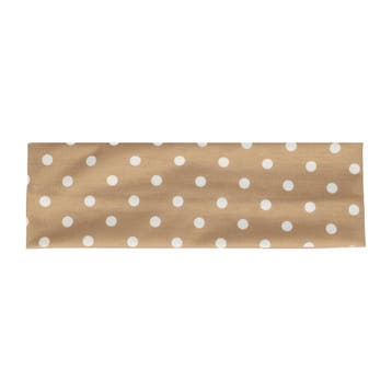 Haarband Stof 7cm – Stippen Print – Jersey – Wit Bruin