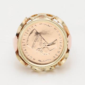 Ring - 14 karaat Geel goud, Roségoud - Munt