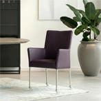 Leren eetkamerstoel Comfort met wieltjes en armleuning -, Huis en Inrichting, Stoelen, Overige kleuren, Nieuw, Leer, Ophalen of Verzenden