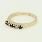 Bague - 14 carats Or jaune Diamant (Naturelle) - Saphir
