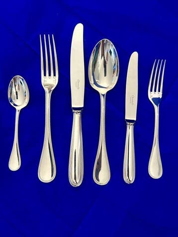 Christofle - Bestekset (6) - parels - Verzilverd - Kit
