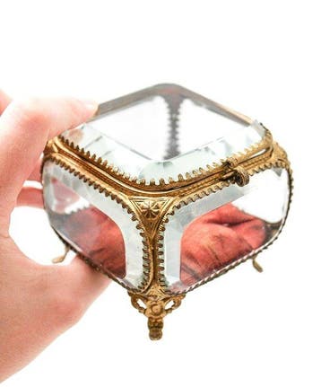 Coffret à bijoux 5 verres biseautés Napoléon III -, Antiquités & Art