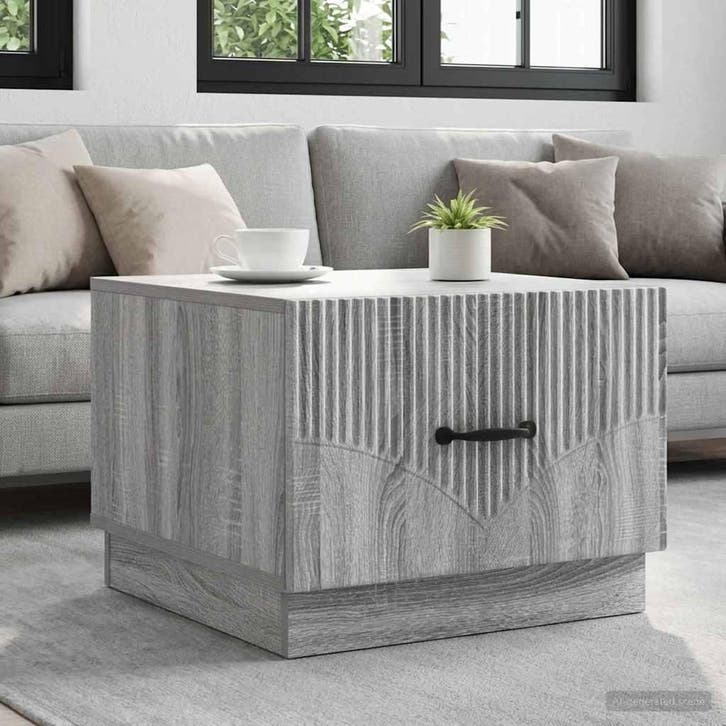vidaXL Salontafel Grijs sonoma 49 x 50 x 37 cm Bewerkt hout, Maison & Meubles, Tables | Tables de salon, Envoi