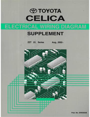 2002 TOYOTA CELICA ELECTRISCH SCHEMA WERKPLAATSHANDBOEK