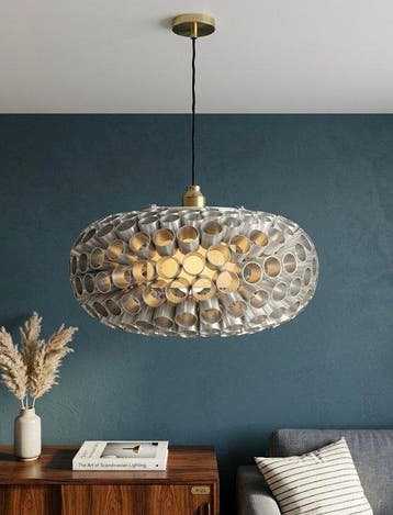 Plafondlamp - Messing, Aluminium - Ontwerp industriële lamp