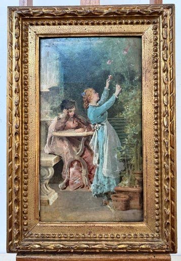 Michele Tedesco (1834-1917), Attrib. - Nel giardino - La