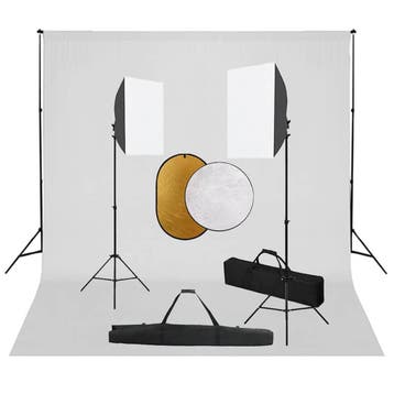vidaXL Fotostudioset met softboxlampen, achtergrond en, Verzenden, Nieuw