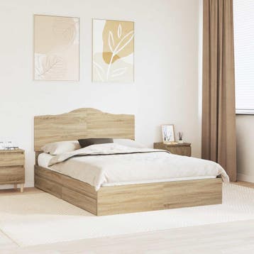 vidaXL Opbergbed met lade Sonoma Eik 160 x 200 cm Bewerkt, Verzenden, Nieuw
