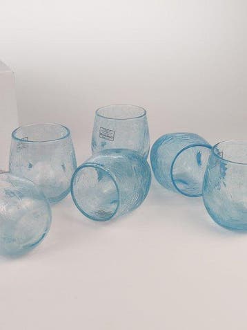LAGUNA - Drinkservies (6) - gecrackt - Muranoglas - 6 GA