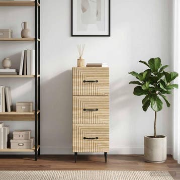 vidaXL Ladekast Sonoma Eiken 33 x 34,5 x 89,5 cm Bewerkt, Verzenden