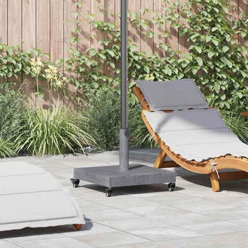 vidaXL Parasolvoet Donkergrijze Houtlook 45 x 45 x 31,5 cm, Verzenden