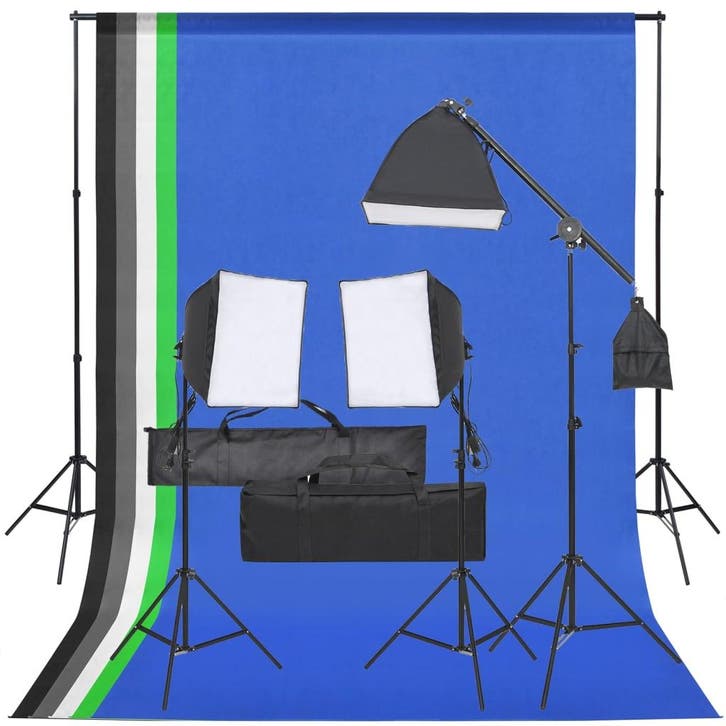 vidaXL Fotostudioset met verlichtingsset en achtergrond, Audio, Tv en Foto, Fotografie | Fotostudio en Toebehoren, Nieuw, Verzenden