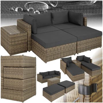 Rotanlounge met aluminium frame San Domino - natuur, Verzenden