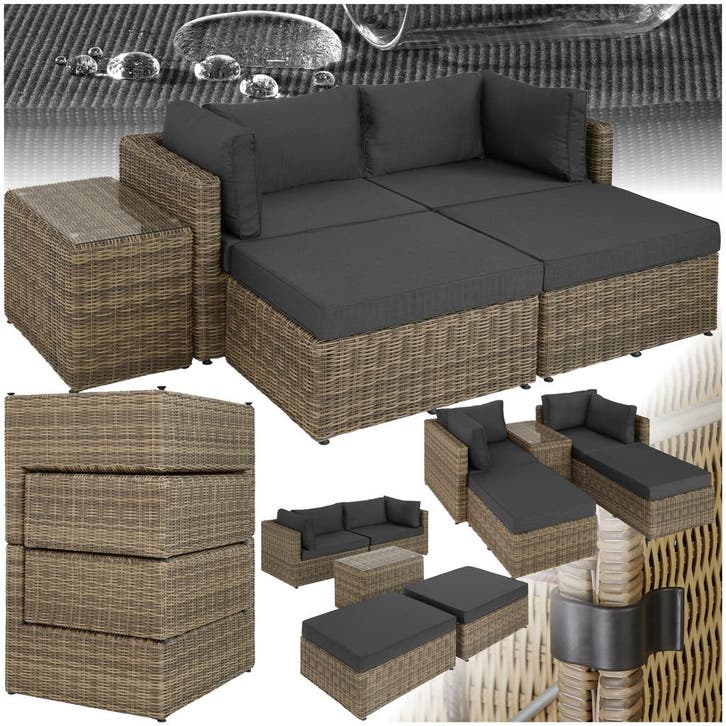 Rotanlounge met aluminium frame San Domino - natuur, Tuin en Terras, Tuinsets en Loungesets, Verzenden