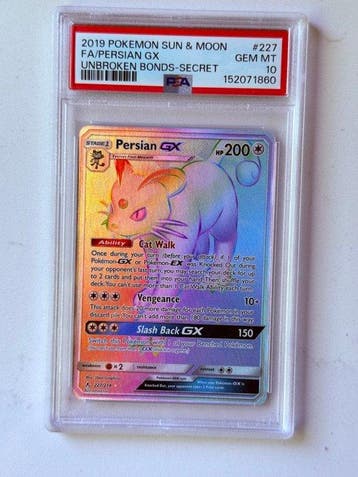 Pokémon - 1 Graded card - Persian-GX 227 Full art, Foil,