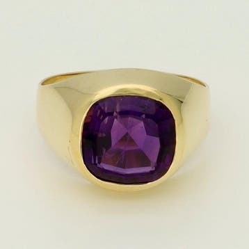 Bague - 18 carats Or jaune - améthyste, Nieuw