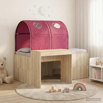 vidaXL Bed met Tunnel 3 st Sonoma eiken en rood Bewerkt hout, Verzenden