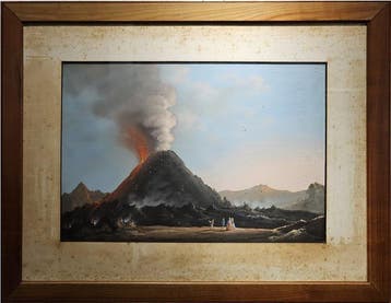 Scuola napoletana (XIX) - Eruzione del Vesuvio vista dalle