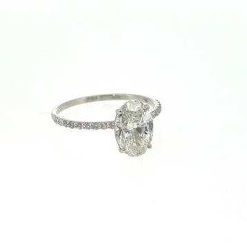 Zonder minimumprijs - Ring - 14 karaat Witgoud - 2.25ct. tw., Handtassen en Accessoires, Ringen, Nieuw