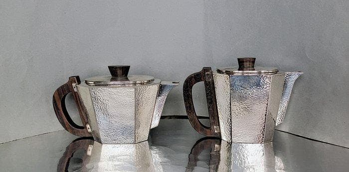 Miracoli Milano - Art Deco Hand Hammered - Service à café, Antiquités & Art, Antiquités | Argent & Or
