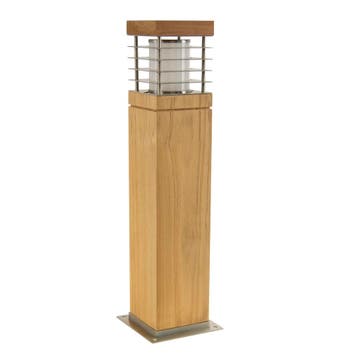 Tuinverlichting Modern Pilar Teak Tuinlamp Tuinverlichting, Tuin en Terras, Verzenden, Staande lamp, Nieuw, 50 tot 250 watt