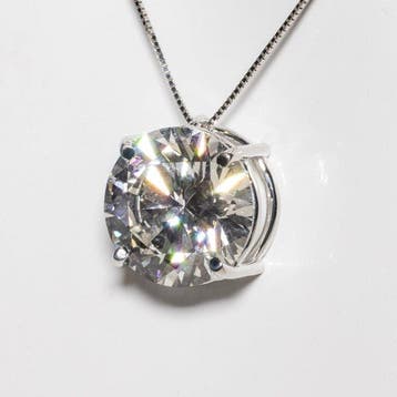 Zonder minimumprijs - Ketting met hanger - 18 karaat Witgoud, Handtassen en Accessoires