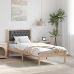 vidaXL Bedframe Donkergrijs 90 x 190 cm Massief grenenhout, Verzenden, Nieuw