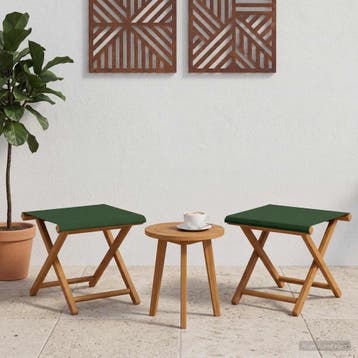 vidaXL Ligstoel 2 pcs massief eucalyptushout Groen, Verzenden