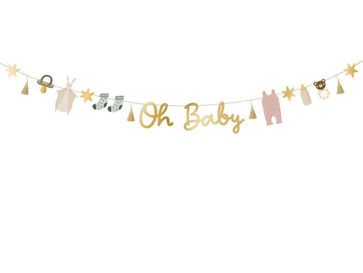 Banner Oh Baby 2,5m, Hobby en Vrije tijd, Feestartikelen, Nieuw, Verzenden