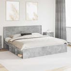 vidaXL Bedframe met opbergruimte en hoofdbord Betongrijs 180, Huis en Inrichting, Slaapkamer | Bedden, Verzenden, Nieuw