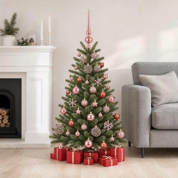 vidaXL Kerstballenset 111 st Roze 6 cm Polystyreen, Verzenden, Nieuw