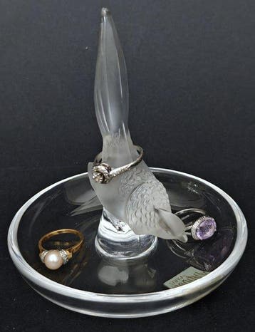 Lalique - Boîte à bijoux - Cristal - Baguier Faisan