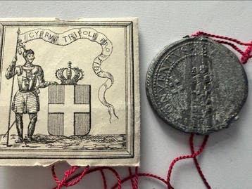 Zegel/bulla van lood van de Soevereine Militaire Orde van