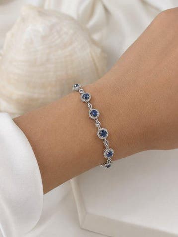 Zonder minimumprijs - Armband Verguld Saffier - Topaas -