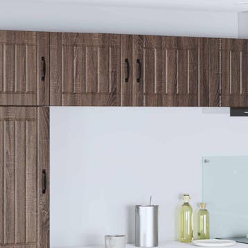 vidaXL Wandkast LUCCA 2 st Bruin eiken Bewerkt hout, Verzenden