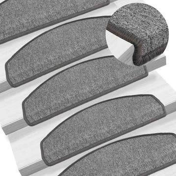 vidaXL Trapmatten 10 st 65x24x4 cm Donkergrijs Halfrond, Verzenden, Nieuw