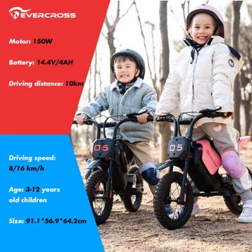 EV05M Elektrische Motorfiets - Scooter Kinderen - 12 Wielen, Verzenden